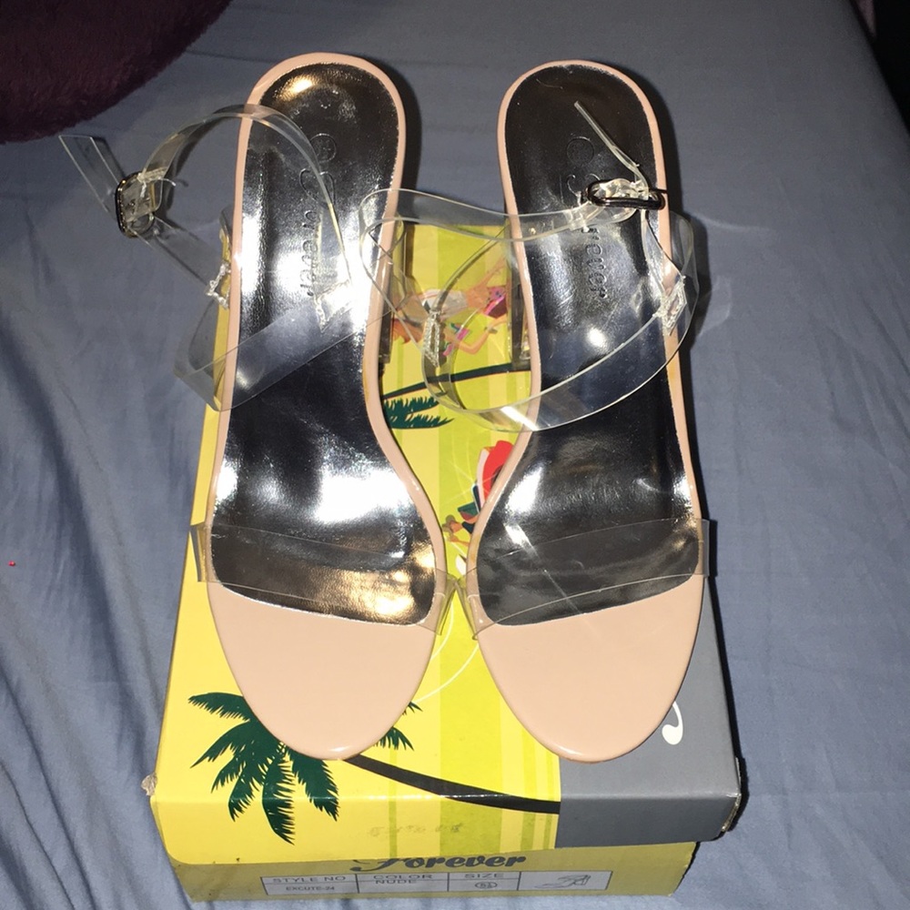 Forever Clear Heels Sz 5.5